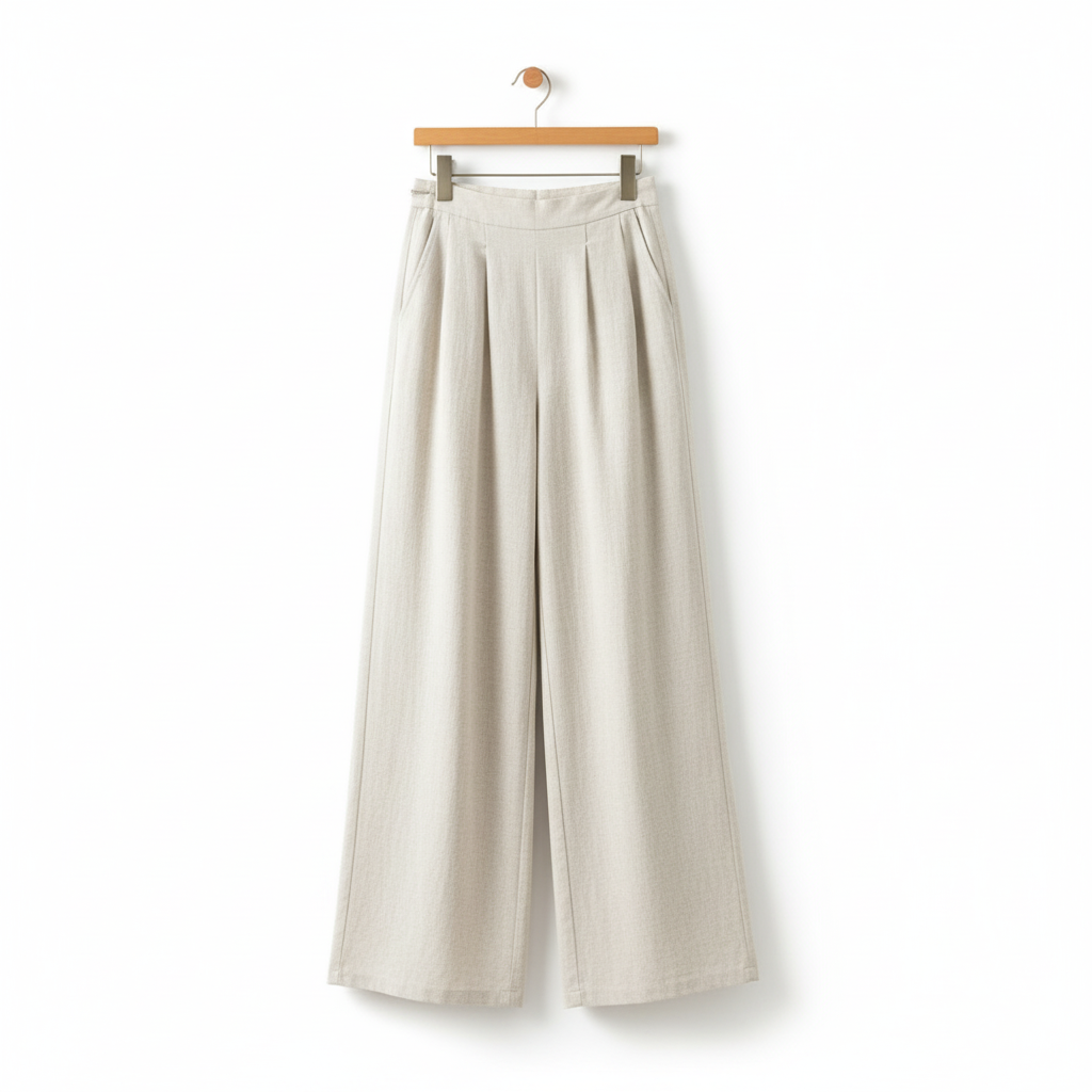 High Waist Linen Wide-Leg Pants — Minimalist & Elegant Style